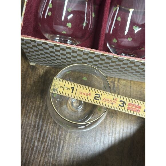 Vtg Hand-Blown Crystal Irish Whiskey Snifters Set of 6 Shamrock 3 Leaf Ireland - Picture 9 of 11